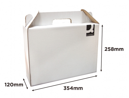 Caja maletin con asa Q-connect carton para envio y transporte 355x120x258 mm KF18477, imagen 2 mini