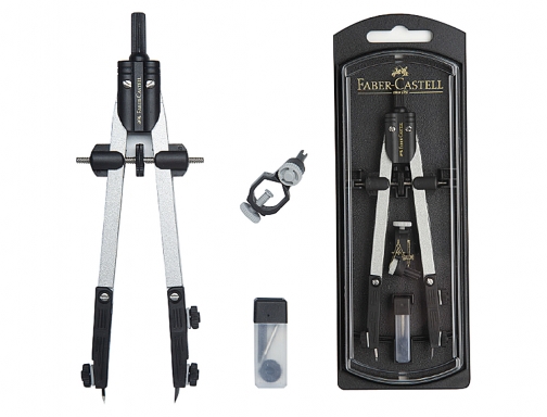 Compas faber-castell escolar de ajuste rapido con adaptador universal Faber-Castell 32722-8, imagen 2 mini