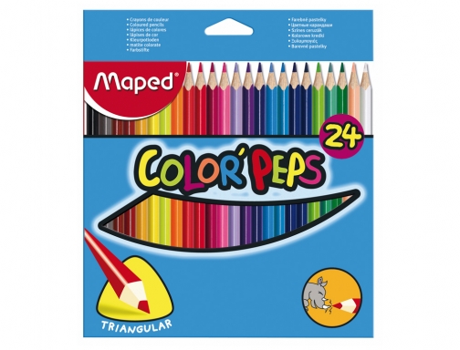 Lapices de colores Maped triangulares caja de 24 unidades colores surtidos 183224FC, imagen 2 mini