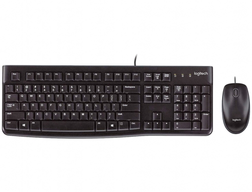 Set teclado + raton Logitech mk120 usb con cable negro 920-002550, imagen 2 mini