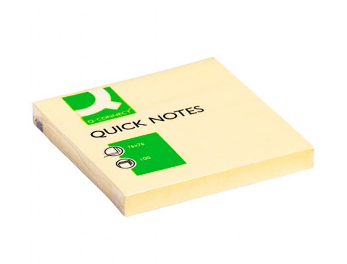 Bloc de notas adhesivas quita y pon Q-connect 76x76 mm con 100 KF10502 , amarillo, imagen 2 mini
