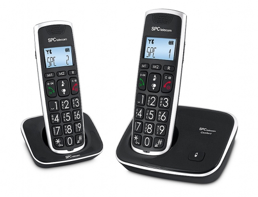 Telefono inalambrico spc duo Telecom 7609-N color negro identificador de llamadas agenda, imagen 2 mini
