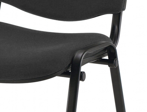 Silla apilable Q-connect brazos cortos tapizada sin ruedas 910mm alto 460mm largo KF10881 , negro, imagen 5 mini