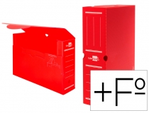 Caja archivo definitivo plastico Liderpapel rojo  DF19