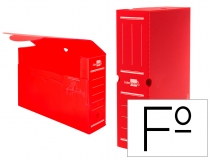 Caja archivo definitivo plastico Liderpapel rojo  DF10