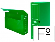 Caja archivo definitivo plastico Liderpapel verde  DF11