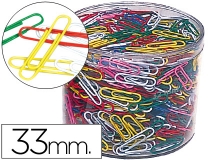 Clips colores Liderpapel bote 1000