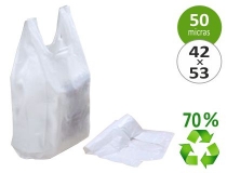Bolsa camiseta reciclada 70% Blanca 50