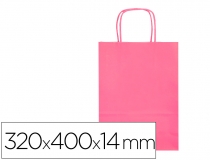 Bolsa papel Q-connect celulosa rosa l