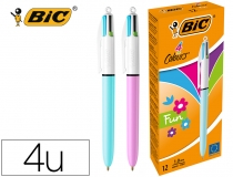 Boligrafo Bic cuatro colores pastel