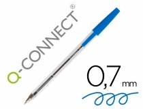 Boligrafo transparente Q-connect azul, Q-CONNECT