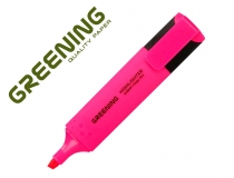 Rotulador Greening fluorescente punta biselada rosa