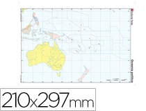 Mapa mudo color Din A4 oceania