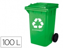 Papelera contenedor Q-connect plastico verde para