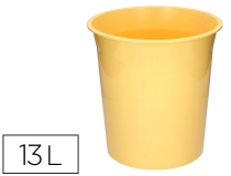 Papelera plastico Q-connect amarillo pastel opaco