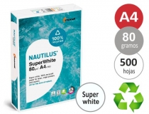 Papel reciclado Nautilus SuperWhite,, NAUTILUS