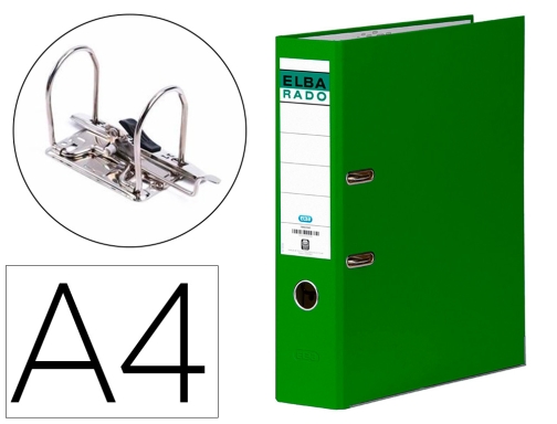 Comprar Archivador de palanca Elba carton forrado Din A4 verde lomo de 80 100022647