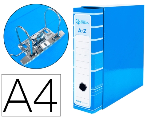 Comprar Archivador de palanca liderpap el A4 filing system forrado sin rado lomo Liderpapel 79779 , celeste
