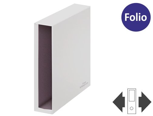 Comprar Caja funda para archivador de palanca Folio color blanco, Liderpapel lomo ancho 72774