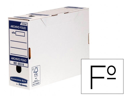 Caja archivo definitivo Fellowes folio carton reciclado 100% lomo 100 mm montaje 0031802 , azul, imagen mini