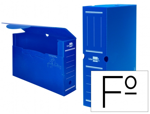 Caja archivo definitivo plastico Liderpapel azul