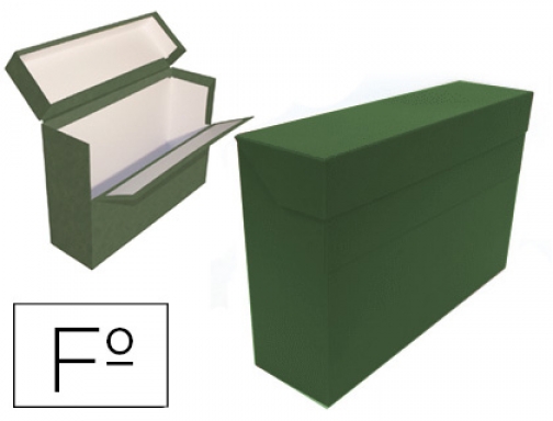 Caja transferencia Mariola folio doble carton forrado geltex lomo 20 cm color 1689VE , verde, imagen mini