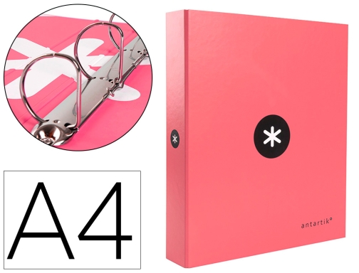 Comprar Carpeta 4 Anillas 40 Mm Mixtas Antartik A4 Forrada Color Coral Aw62
