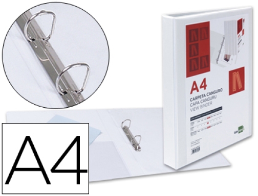Comprar Carpeta canguro 2 anillas mixtas 25mm Liderpapel A4 plastico color blanco 31322