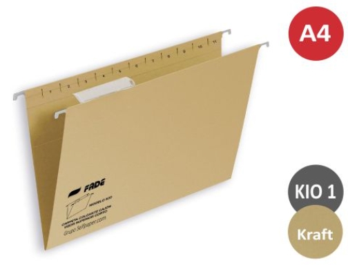 Una buena amiga Subdividir Predecir Carpeta colgante Din A4 visor superior kraft eco - Fade KIO1, 400064818