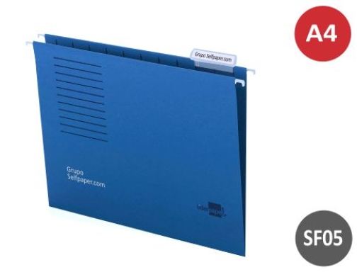 Carpeta colgante Din azul, visor superior