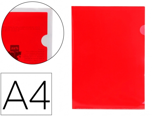 Carpeta Liderpapel Dossier Pinza Lateral Polipropileno Din A4 Rojo