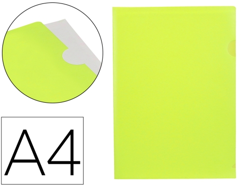 Comprar Carpeta Liderpapel dossier uñero polipropileno Din A4 amarillo fluor opaco 20 hojas 11335