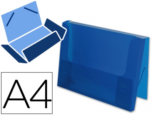 Carpeta DIN A5 de Plástico con Gomas y Solapas Beautone - Azul