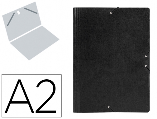 Carpeta planos Liderpapel a2 carton gofrado n 12 negro 27153