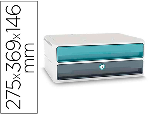 Comprar Fichero cajones de sobremesa Cep moov up reciclado 80% con cerradura 2 1091112961 , azul gris