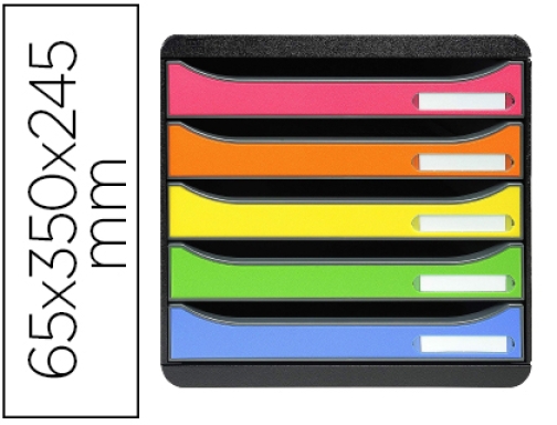 Comprar Fichero cajones sobremesa Exacompta bigbox plus classic iderama arlequin 5 cajones multicolores 309798D , surtidos