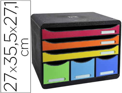 Comprar Fichero cajones sobremesa Exacompta iderama arlequin 6 cajones multicolores 270x355x271 mm 306798D , surtidos