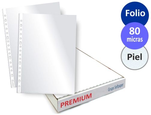 Comprar Fundas multitaladro Q-connect folio 80 micras piel de naranja, caja 100 uds