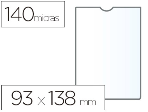 Comprar Funda portadocumento Esselte plastico transparente q40 micras tamaño 93x138 mm 46006