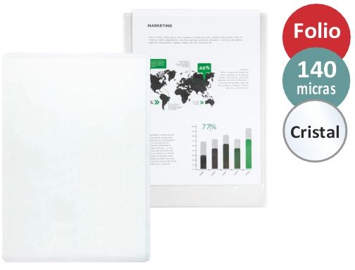 Comprar Funda portadocumento Qconnect folio 140 micras pvc transparente 230x330mm KF15081