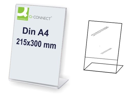 Expositor sobremesa Q-connect con forma de l metacrilato tamaño 213x300 mm KF04177, imagen mini