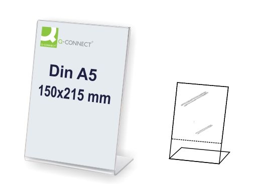 Expositor sobremesa Q-connect con forma de l metacrilato 150x213 mm KF04178, imagen mini
