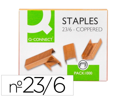 Comprar Grapas Qconnect Nº 23 6 Cobreadas Caja De 1000 Unidades Kf02930