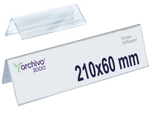 Comprar Identificador sobremesa Archivo 2000 premium poliestireno cristal transparente 50x210x60 mm 6144G CS TP