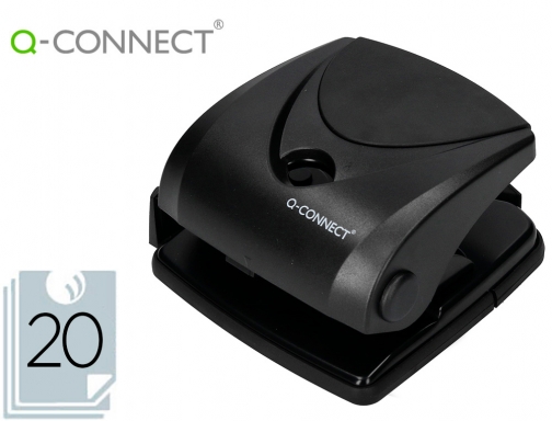 Comprar Taladrador Q-connect KF01234 negro abertura 2 mm capacidad 20 hojas