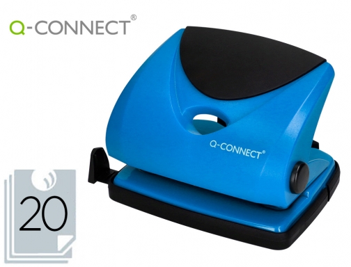 Taladrador Q-connect KF02155 azul abertura 2 mm capacidad 20 hojas, imagen mini