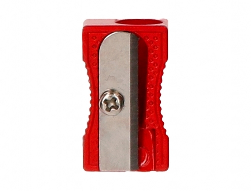 Sacapuntas Liderpapel de metal cuña 1 utilizacion color rojo 163441, imagen mini