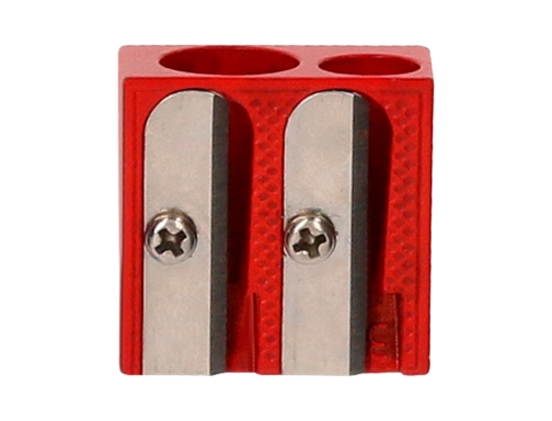 Comprar Sacapuntas Liderpapel de metal cuña 2 usos color rojo 163443