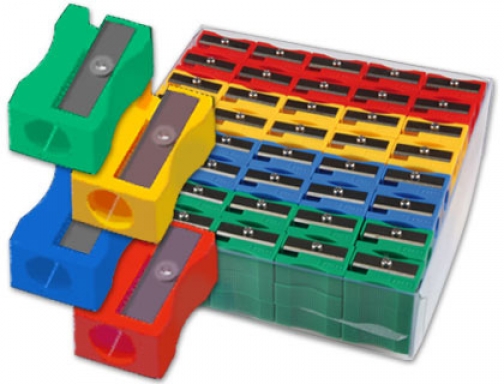 Sacapuntas Liderpapel plastico 1 utilizacion caja de 120 unidades colores surtidos 20998, imagen mini