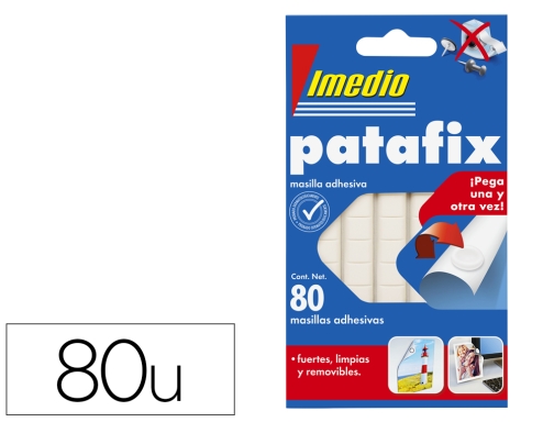 Comprar Sujetacosa Imedio patafix masilla adhesiva removible blister de 80 unidades 7001466
